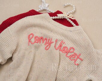 Personalized Embroidered Baby Sweater | Customized Toddler Knitwear | Unique Baby Shower Gift