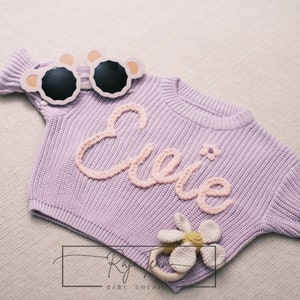 Personalized Baby Sweater: Hand Embroidered Name & Monogram | Perfect Gift for Baby