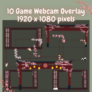 Rounded Corner Webcam Border Japan Theme Overlay Comfy Stream Camera Overlay Vtuber Asset Twitch Stream Sakura Cozy Cute Game Spring Frames