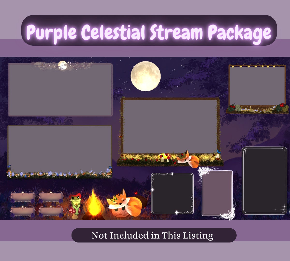 Rounded Corners cam Borders Mushroom Cat Cottage Core Twitch OBS