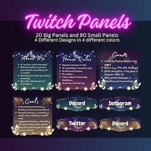Panneaux Twitch Jardin céleste magique Panneaux de flux esthétiques papillon brillant en toile personnalisables Graphismes Twitch Programme de flux confortable OBS