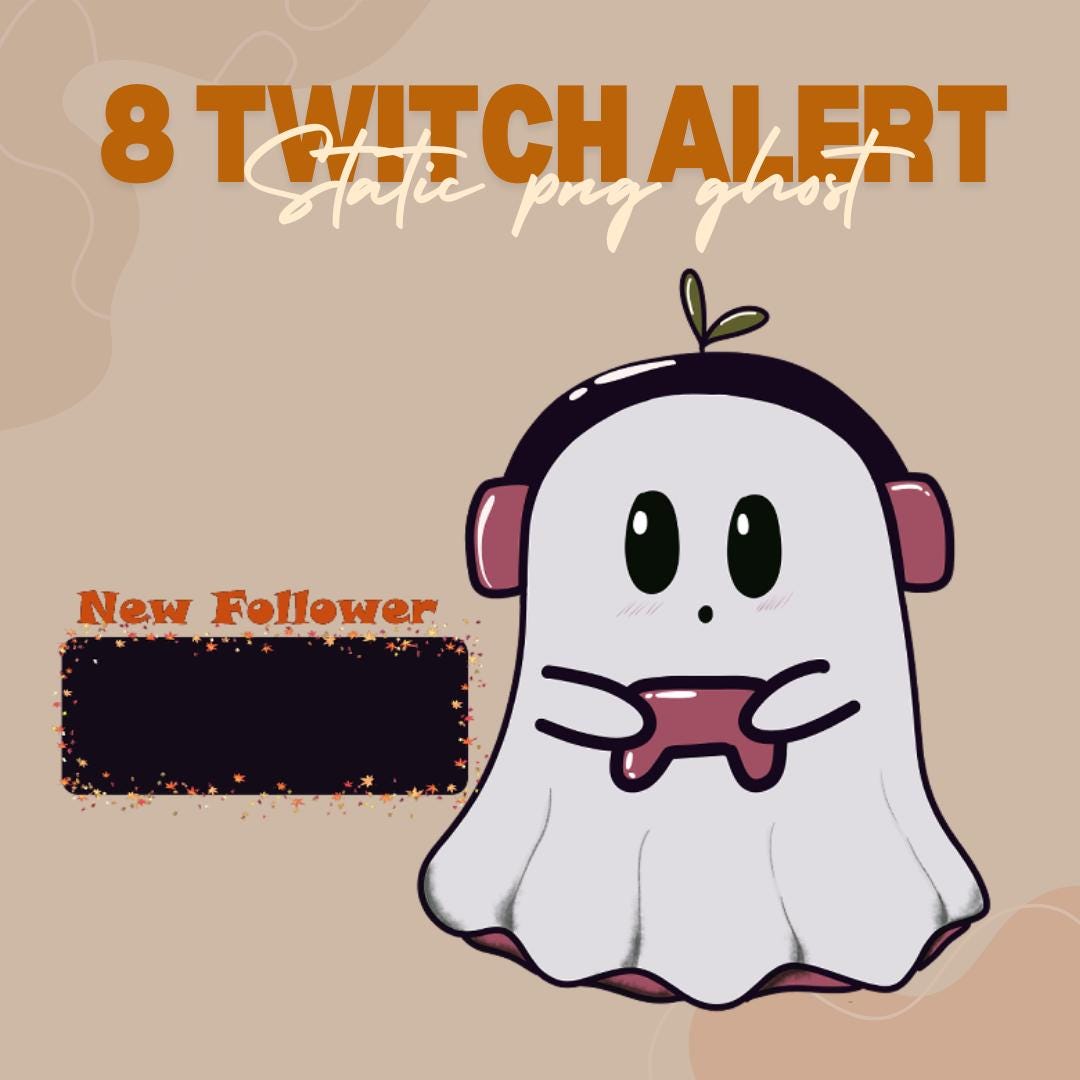 Twitch Alerts Halloween Stream Cutie Static Ghost PNG Vtuber Asset ...