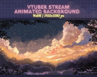 Plano de fundo animado Vtuber Asset PNGtuber Gamer Stream Overlay Ativo animado Twitch Stream OBS Streamelements Plano de fundo Noite aconchegante Meteoro