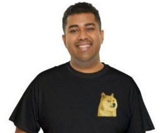 T-shirt unisex in cotone pesante Dogecoin Pup