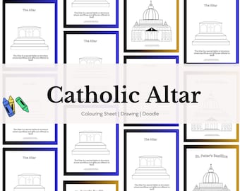 Catholic Coloring Page | Altar | Catholic Kids | Drawing | Printable Coloring Page | PDF | Digital | Catholic Church | Holy Mass for Kids
