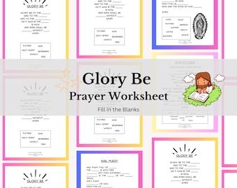 Catholic Kids Worksheet| Glory Be Prayer| Common Catholic Prayers| Interactive | Catholic Education| Catholic Print | Digital Print