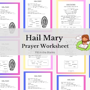 Catholic Kids Worksheet | Hail Mary | Digital Print | Common Catholic ...