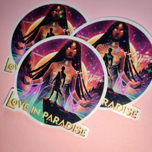 Holographic Love in Paradise Epic Sticker