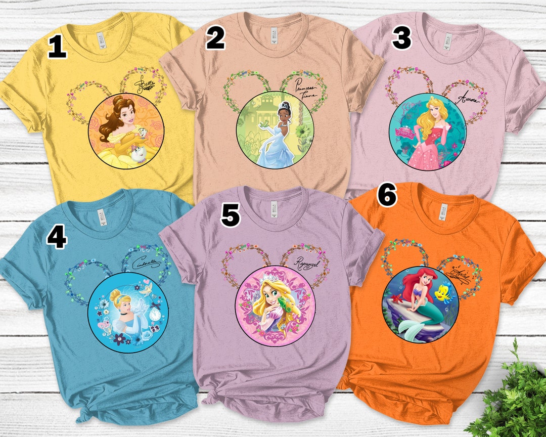 Disney Princess Shirt Princess Character Shirt Mickey Ears Etsy