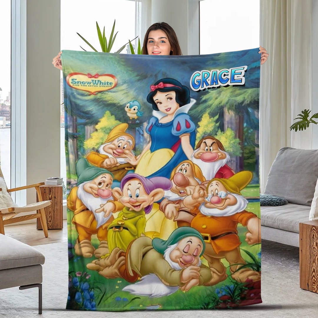 Snow White Blanket Princess Blanket Seven Dwarf Blanket Etsy