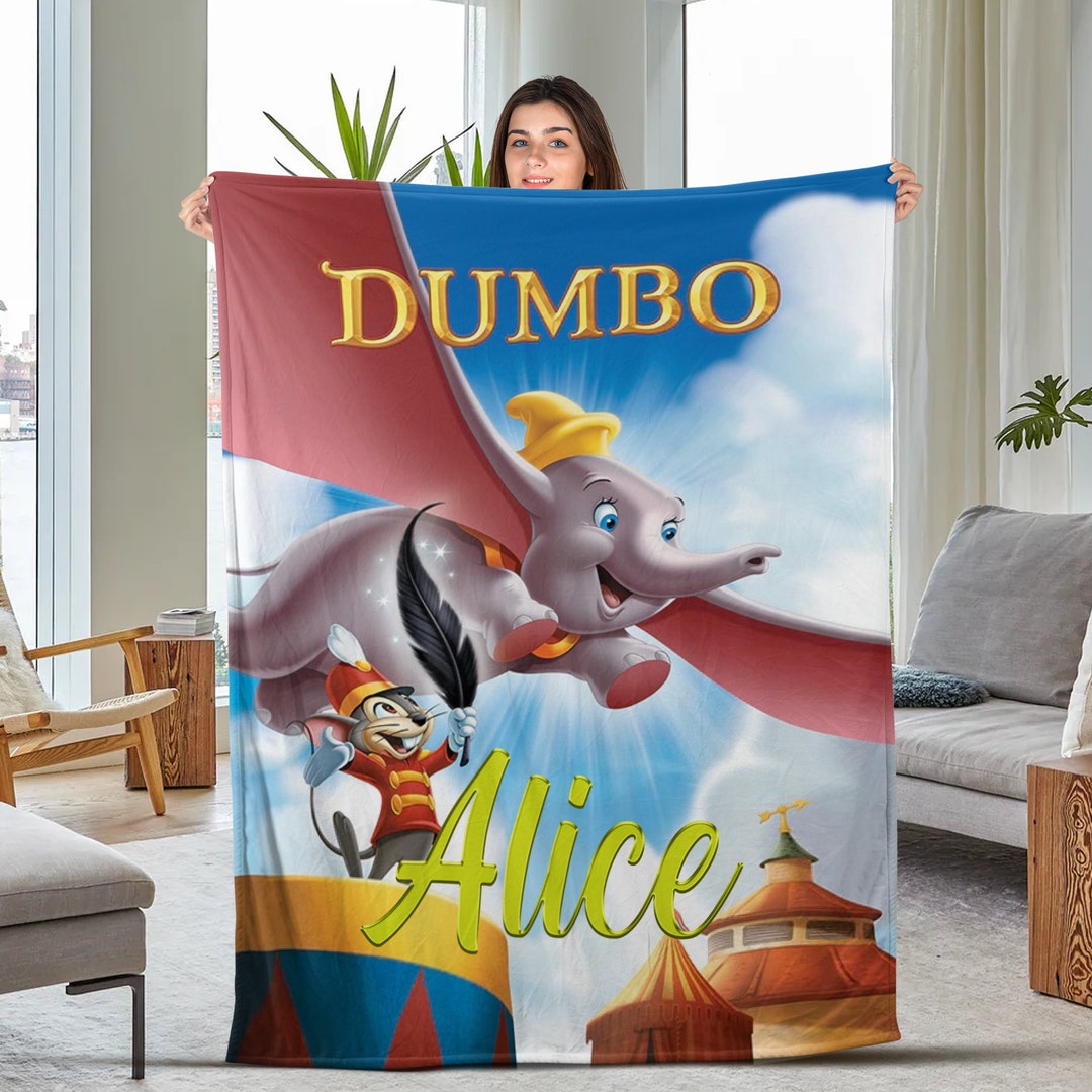 Personalized Dumbo Blanket Dumbo Fleece Blanket Dumbo Flying Etsy
