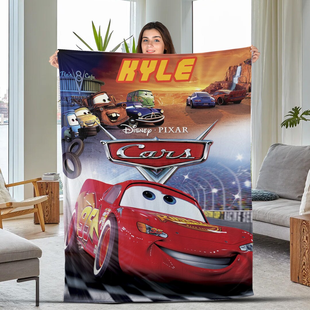 Personalized Cars Lightning Mcqueen Blanket Lightning Mcqueen Etsy
