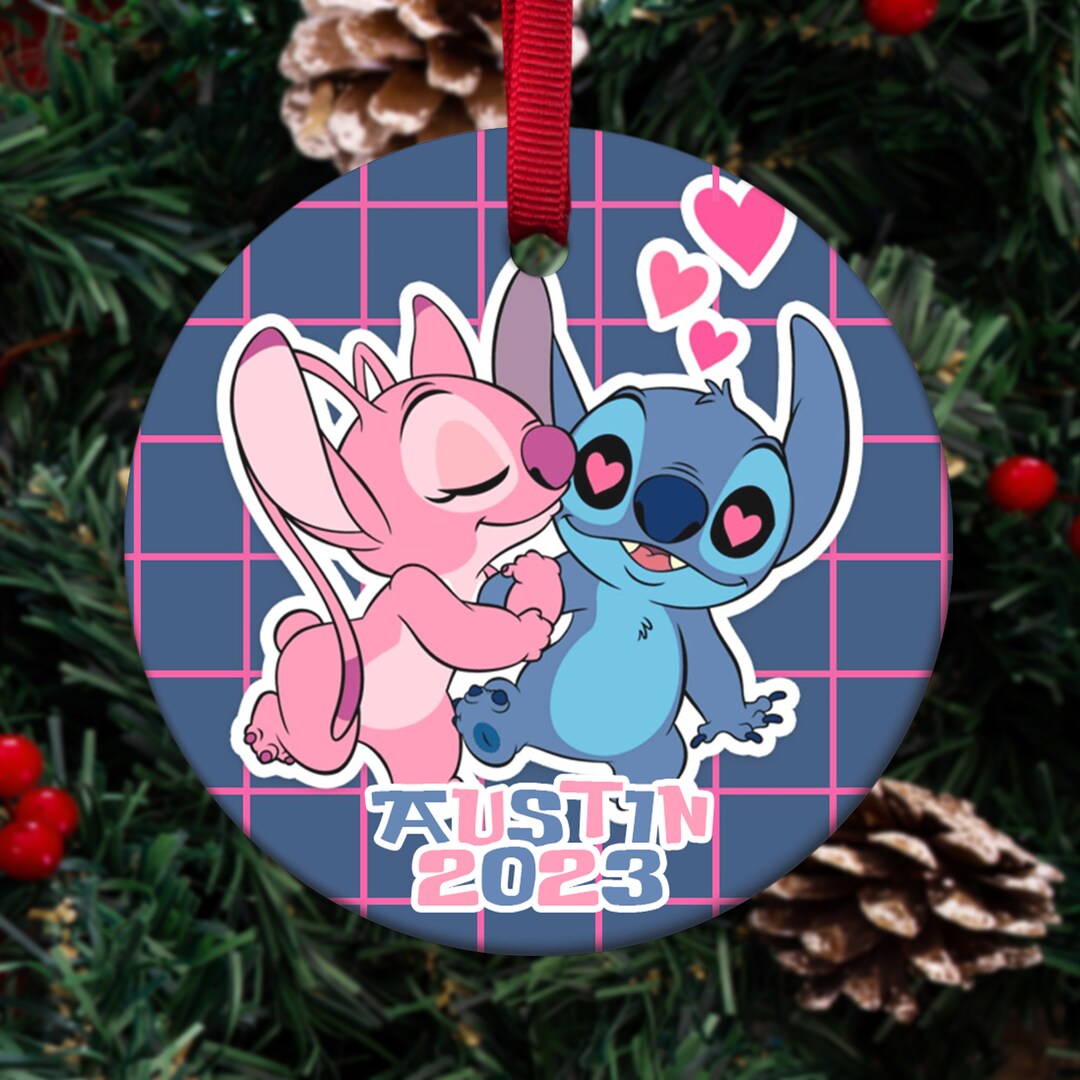 Custom Name Disney Stitch Christmas Tree Ornament Stitch and Etsy