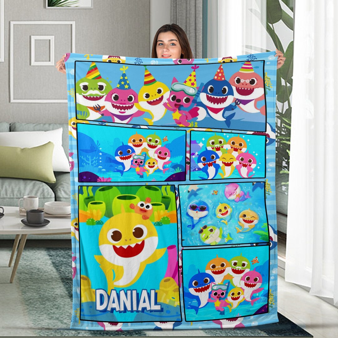 Custom Baby Shark Blanket Personalized Shark Do Do Do Etsy