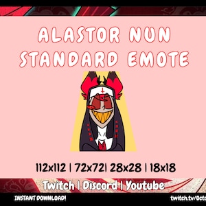 Alastor Nun Twitch Emote | Hazbin Hotel Emote | Discord Emote | Youtube Emote