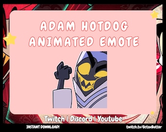 Adam "Hotdog" Animated Emote: Hazbin Hotel Twitch/Discord/Youtube (Instant Download)