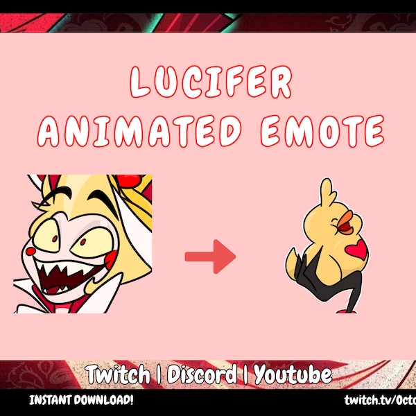 Lucifer Duck Animated Emote: Hazbin Hotel Twitch, Discord, Youtube (Instant Download)