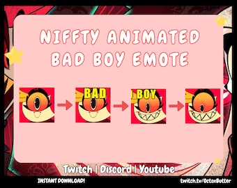 Niffty Bad Boy Animated Emote: Hazbin Hotel Twitch Emote (Instant Download)