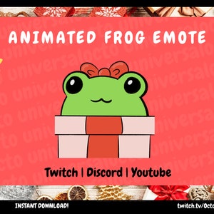 Animated Christmas Frog Emote: Twitch, YouTube, Discord (Instant Download)