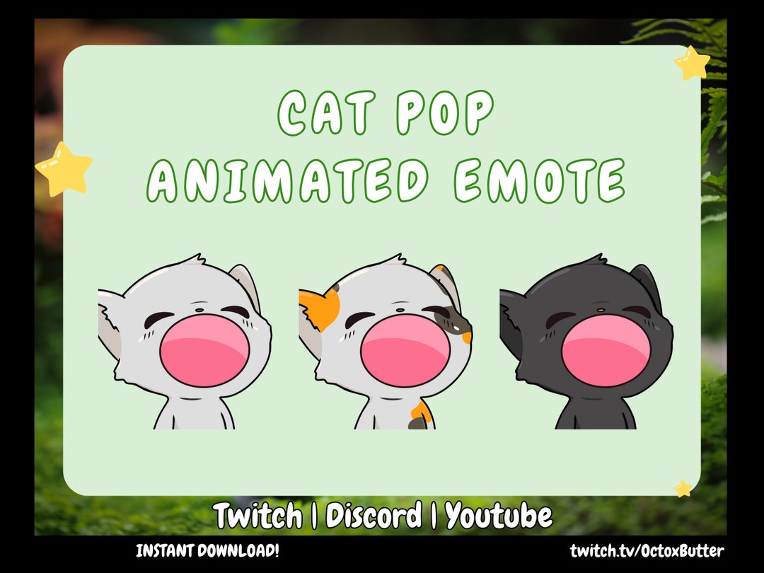Cat POP Animated Emote: Twitch, Discord, Youtube (instant Download) - Etsy