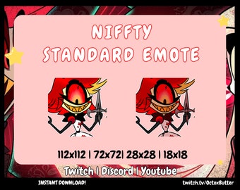 Niffty Hazbin Hotel Emote: Twitch, Discord, Youtube (Instant Download)