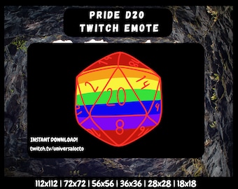 Pride D20 Twitch Emote: LGBTQIA+ Emote (Instant Download)