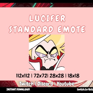 Lucifer Upset Emote: Hazbin Hotel Twitch, Discord, Youtube (Instant Download)