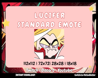 Lucifer Upset Emote: Hazbin Hotel Twitch, Discord, Youtube (Instant Download)