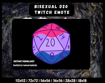 Bisexual Pride D20 Twitch Emote