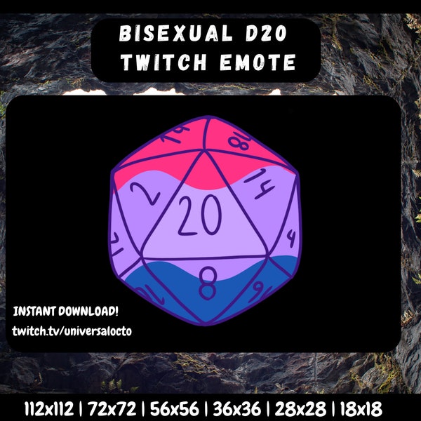 Bisexual Pride D20 Twitch Emote