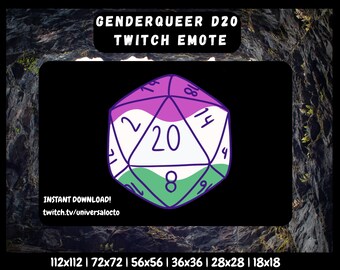 Genderqueer D20 Twitch Emote