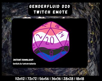 Genderfluid D20 Twitch Emote