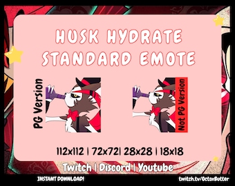 Husk Hydrate Emote: Hazbin Hotel Twitch/Discord/Youtube (Digital Download)