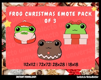 Christmas Frog Emote Pack: Santa, Gingerbread (Digital Download)