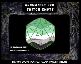 Aromantic D20 Twitch Emote