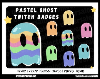 Pastel Ghost Twitch Badges | Twitch Emotes | Bit Badges | Sub Badges