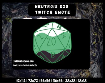 Neutrois D20 Emote: Twitch, YouTube, Discord (Digital Download)