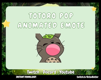 Totoro POP Animated Emote: Twitch, Discord, Youtube (Instant Download)