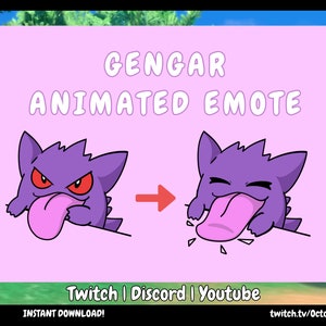 Gengar Bongo Animated Emote: Twitch, Discord, Youtube (Instant Download)