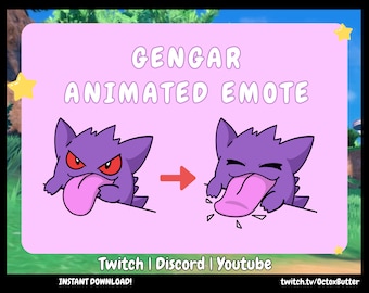 Gengar Bongo Animated Emote: Twitch, Discord, Youtube (Instant Download)