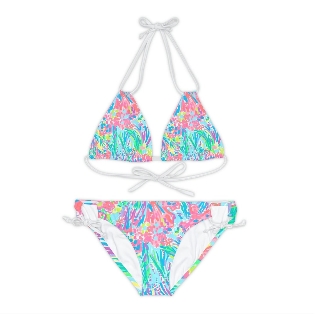Preppy Bikini, Floral Bikini, Spring Break Bikini, Preppy Swimsuit