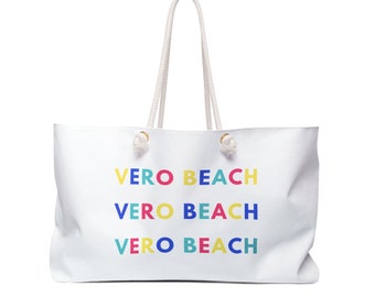 Vero Beach Weekender Bag, Vero Beach Tote Bag, Vero Beach Beach Bag, Swim Bag, Pool Bag, Vacation Bag, Summer Tote