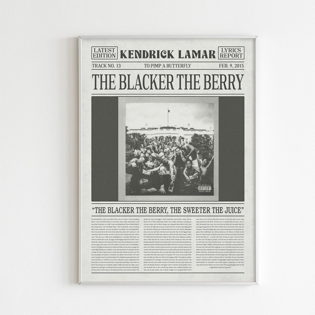 Vintage Kendrick Lamar Newspaper Style Poster the Blacker the Etsy