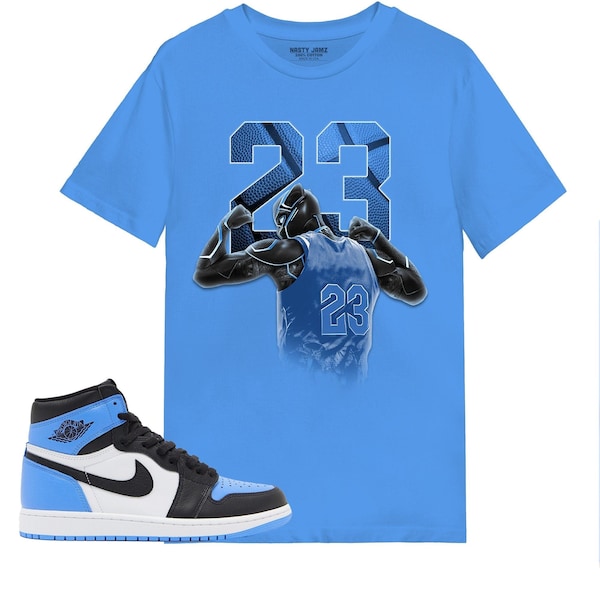 university blue jordan 1 shirt