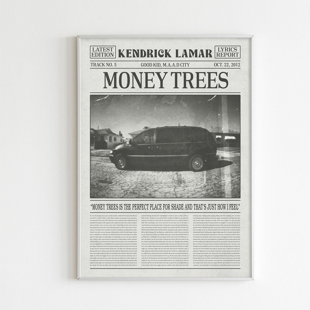 Vintage Kendrick Lamar Newspaper Style Poster Money Trees Etsy