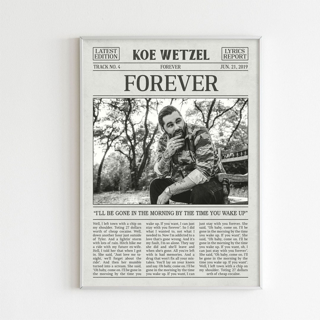 Vintage Koe Wetzel Newspaper Style Poster