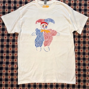Jester Doll White T-Shirt | Graphic Tee | Handmade Silkscreen Printed with Puff Ink | Gift for Someone Special | My Clown Heart