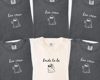 Comfort Colors Bride To Be Shirt, Boo Crew Ghost Shirt, Funny Halloween Bachelorette Party Tees, Spooky Bridal Shower Favors, Wedding Gifts