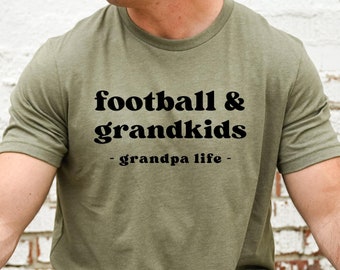 Camiseta de abuelo de fútbol personalizada, camiseta divertida del día del juego, camiseta de fútbol y nietos, camiseta de papá deportivo, regalo de papá, camiseta de abuelo, regalo del día del padre