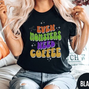 Mom Life Shirt, Fall Coffee Shirt, Retro Spooky Mama T-shirt, Halloween Mom Tee, Funny Mom Shirt, Mom Humor, Coffee Lover Gift, Gift for Mom